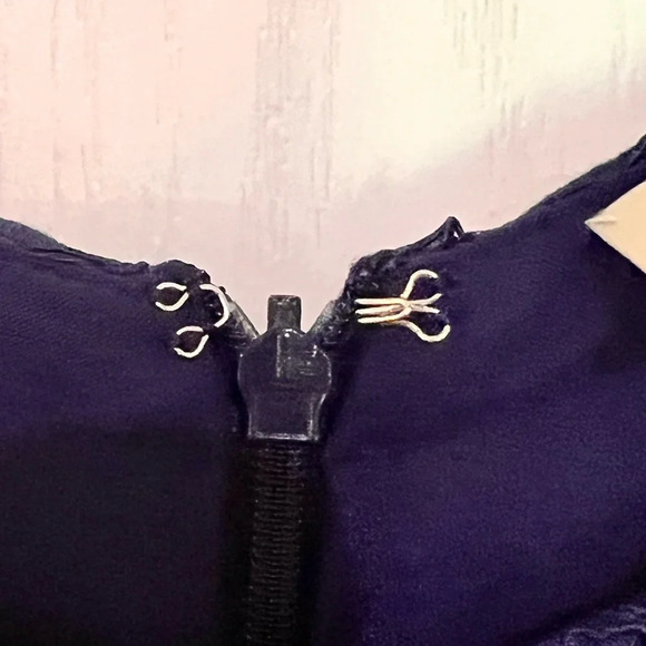 NWT Cremieux Women Dress Navy Floral Lace Midi Halter - Picture 4 of 6